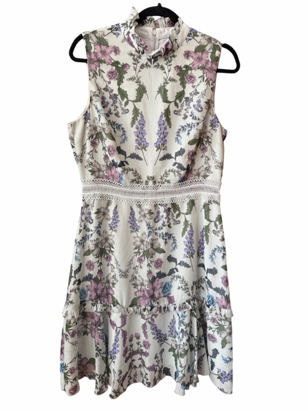Donna Morgan mystical Floral Print with fairy like silver threading